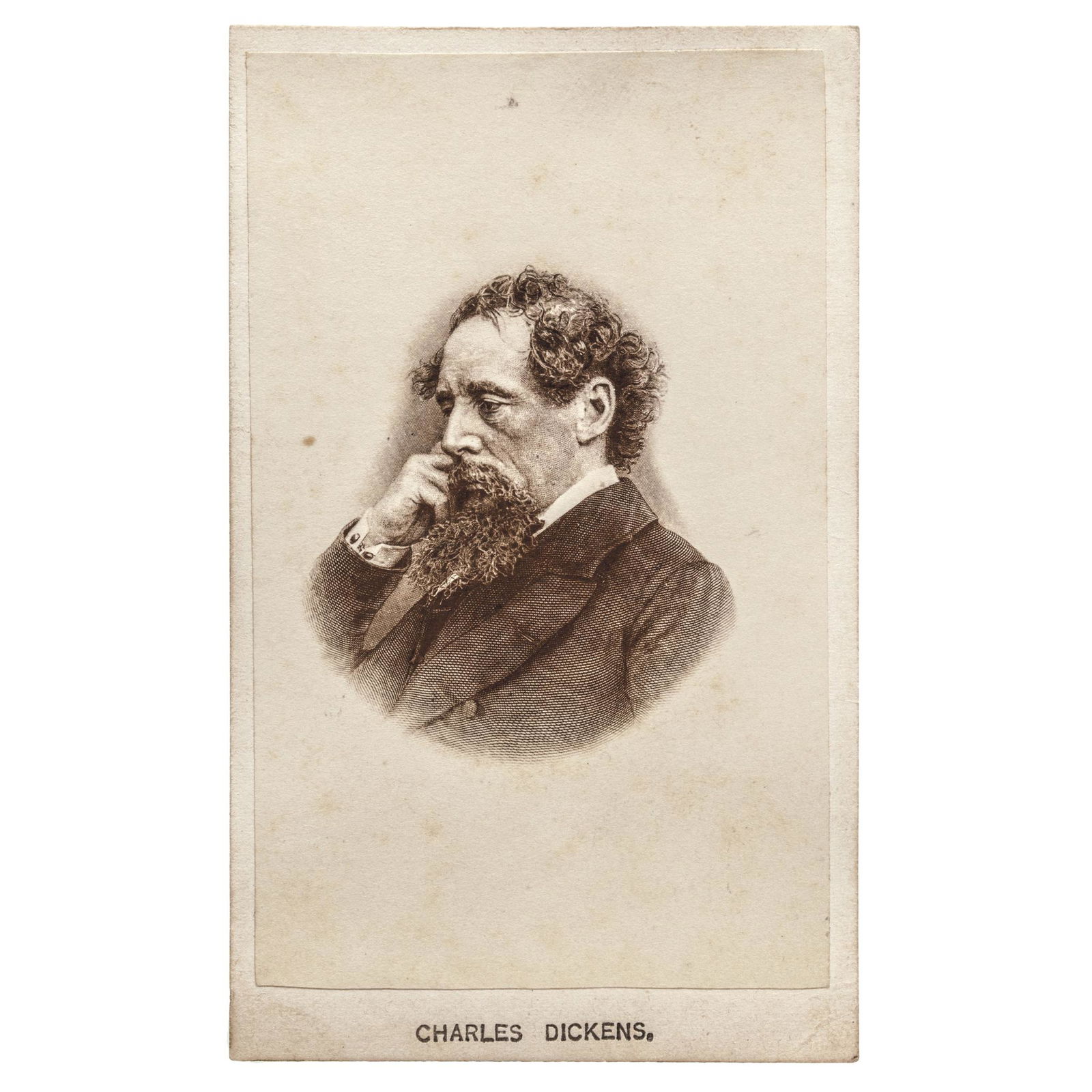 c 1860 Author CHARLES DICKENS Carte de Visite (1 of 2)