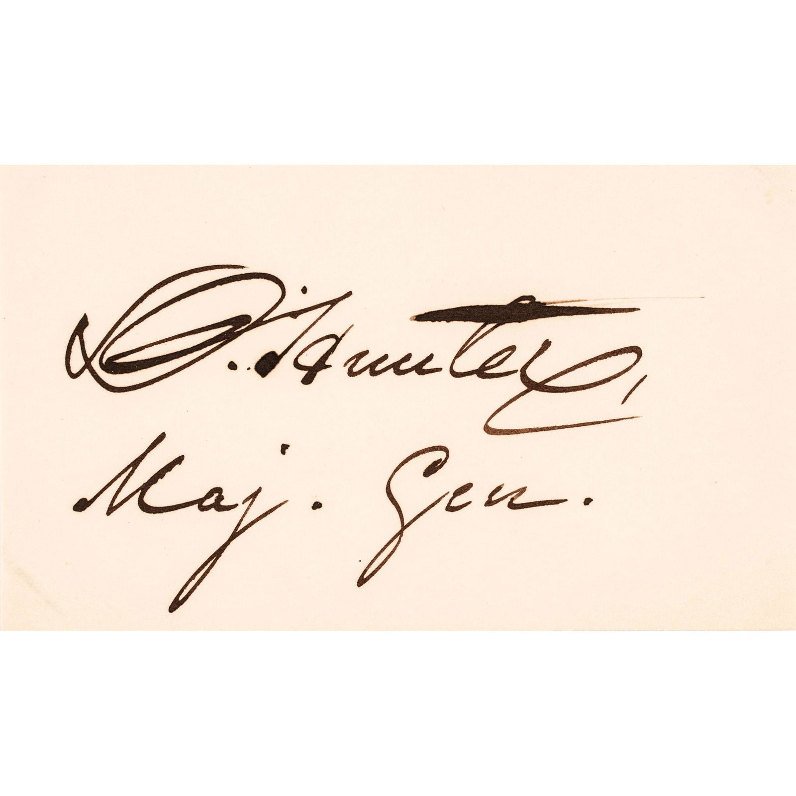 Union General David Hunter Signature with Rank (1 of 1)