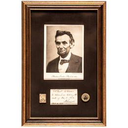 APRIL 10, 1865 ABRAHAM LINCOLN Signed Document