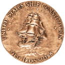 Superb USS Constitution Metal Plaque with Display