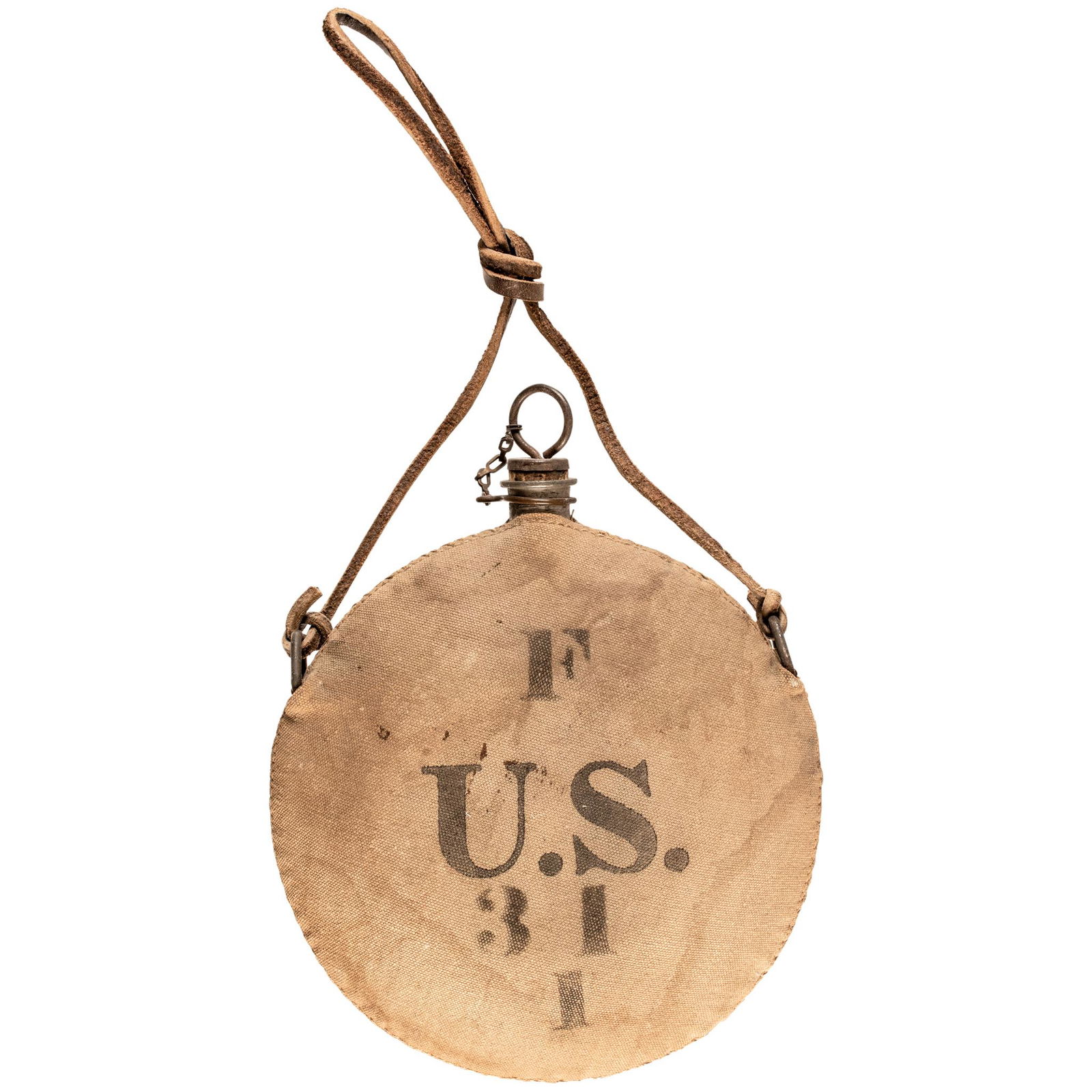 c. 1870s Plains Indian to Spanish Am Wars Canteen (1 of 2)