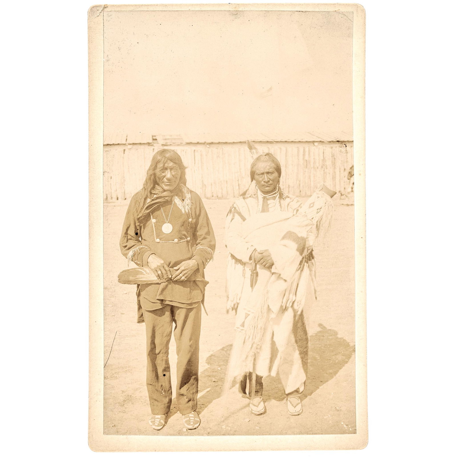 1881 Two Blackfoot, MT. Chiefs Cabinet Card Photo: Photographs Chief Big Nose and Sub Chief Little Plume of the Piegan Blackfoot Indians of Montana by Arthur Canning at Helena, Montana, Native American Indians Cabinet Card Photograph (1881) Cabinet Ca