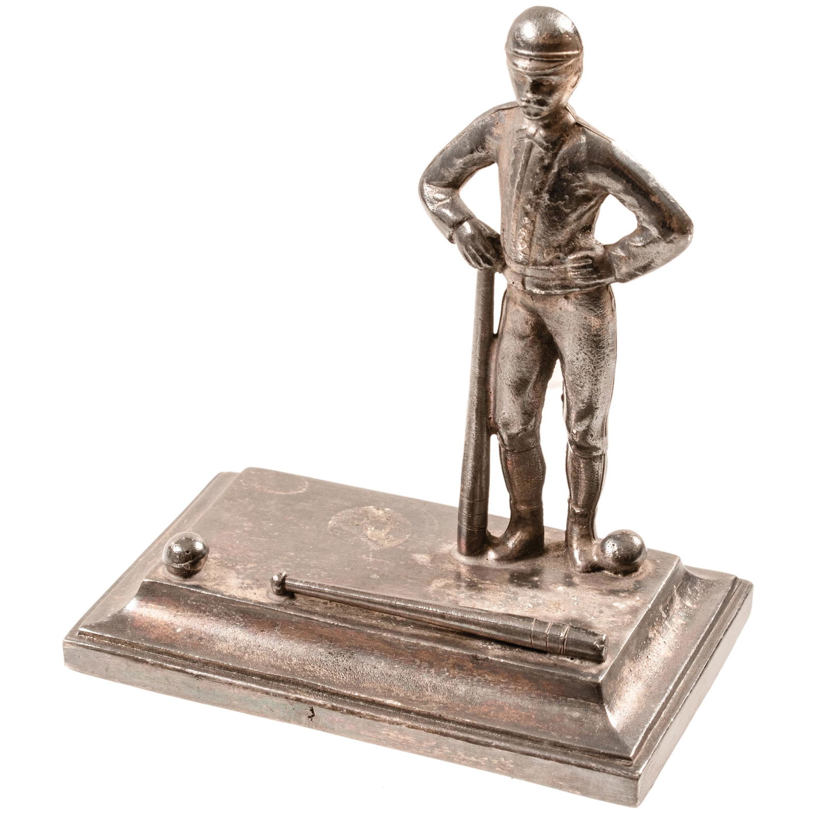 c. 1910 Eye-catching Early Baseball Brass Trophy (1 of 4)