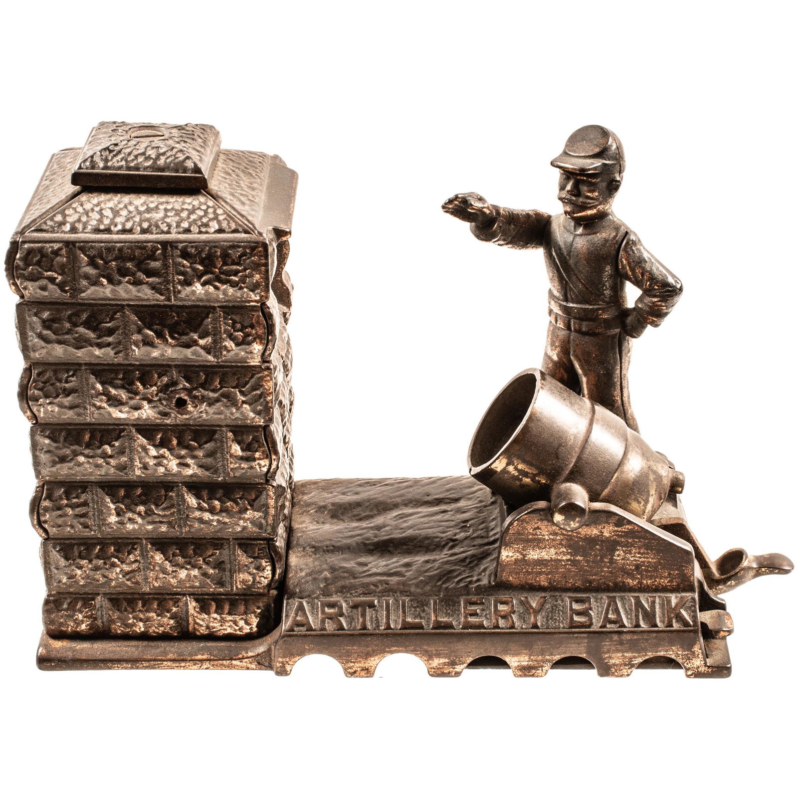 Original 1892 Cast Iron Mechanical Artillery Bank (1 of 3)