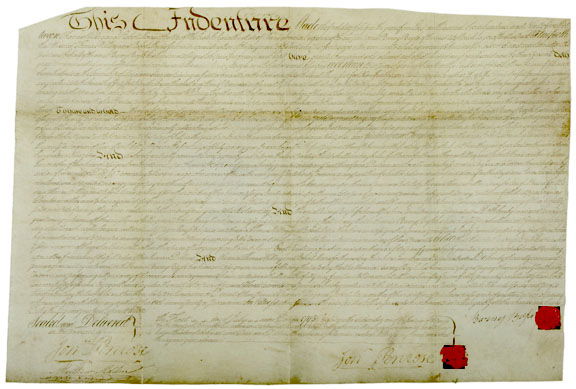 Manuscript Deed Involving ROBERT MORRIS, 1795: AutographsDeed Involving Robert Morris (ROBERT MORRIS), Financier of the American Revolution, Signer of the Declaration of Independence. 18.25” x 12”manuscript deed on vellum, dated July 1