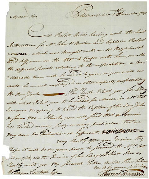 THOMAS TRUXTUN Autograph Letter Signed 1789: AutographsAmerican Naval Hero “Thomas Truxtun” Letter Mentions The Declaration of Independence and Signer Robert Morris! THOMAS TRUXTUN, American Revolutionary Naval Hero, One of the First