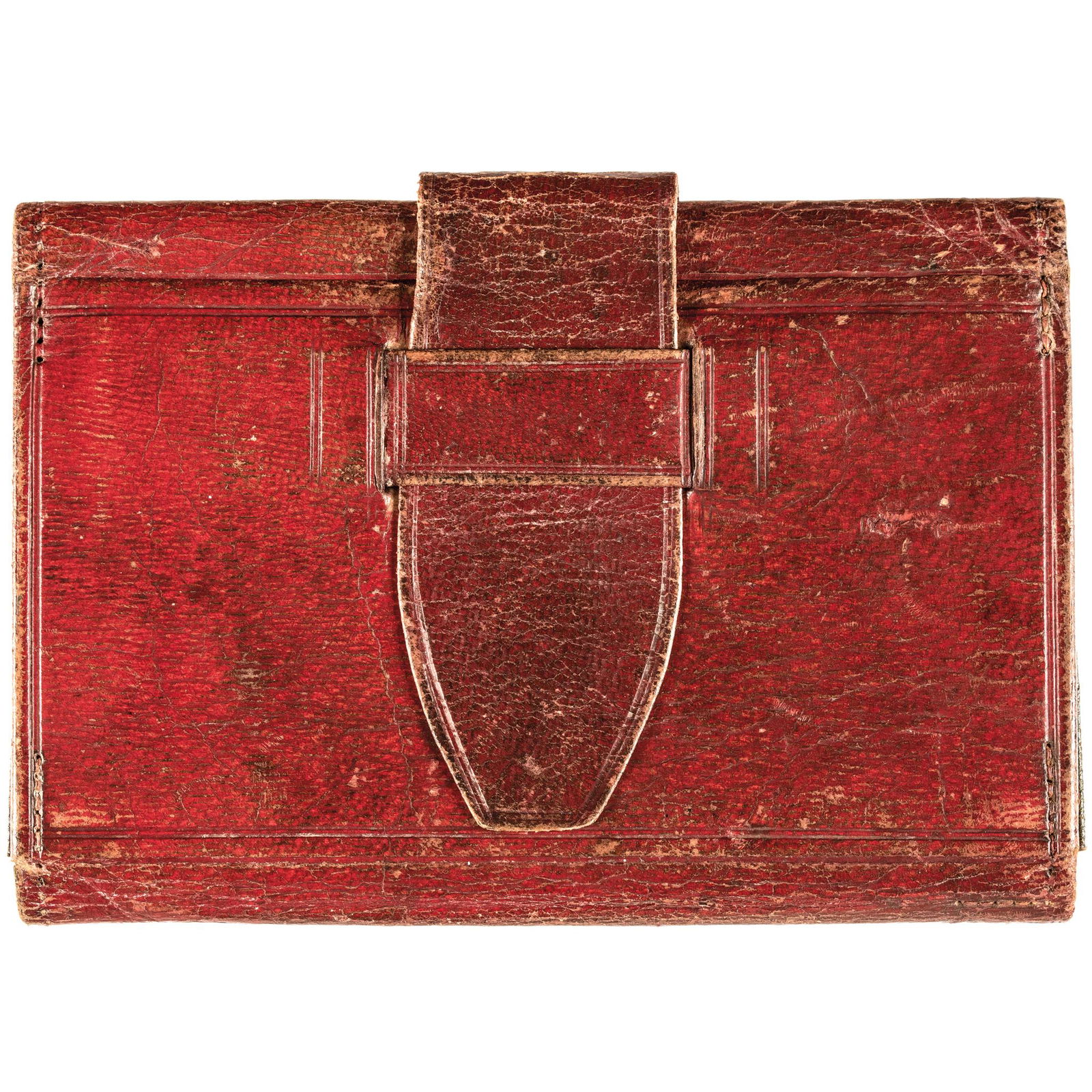 1805-Dated Mans Red Morocco Leather Wallet (1 of 6)