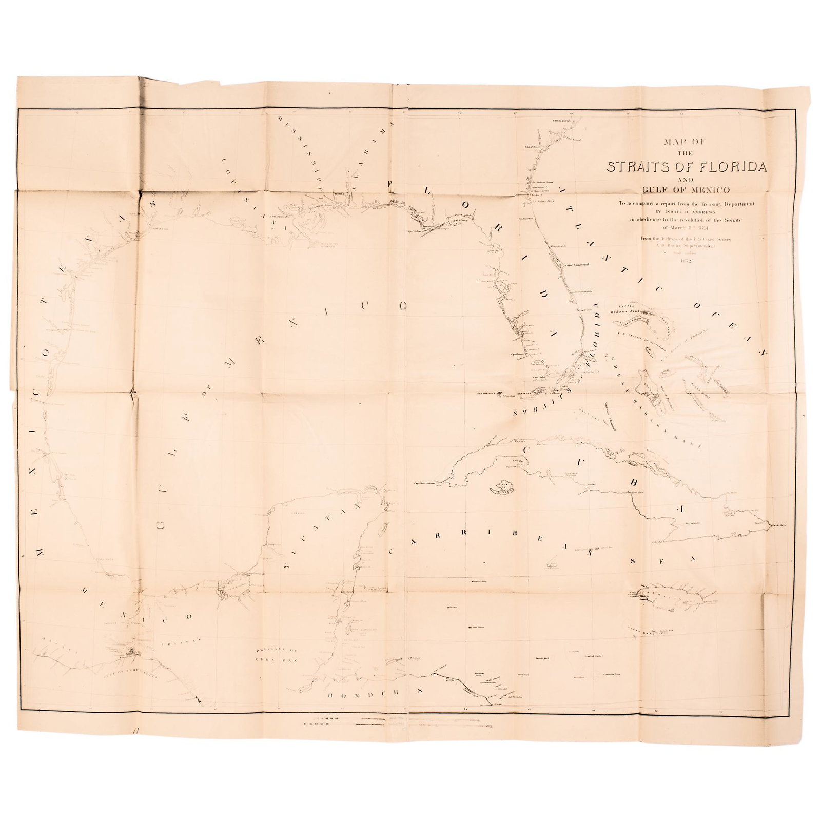 1852 Map of Florida and the Gulf of Mexico Trade (1 of 2)