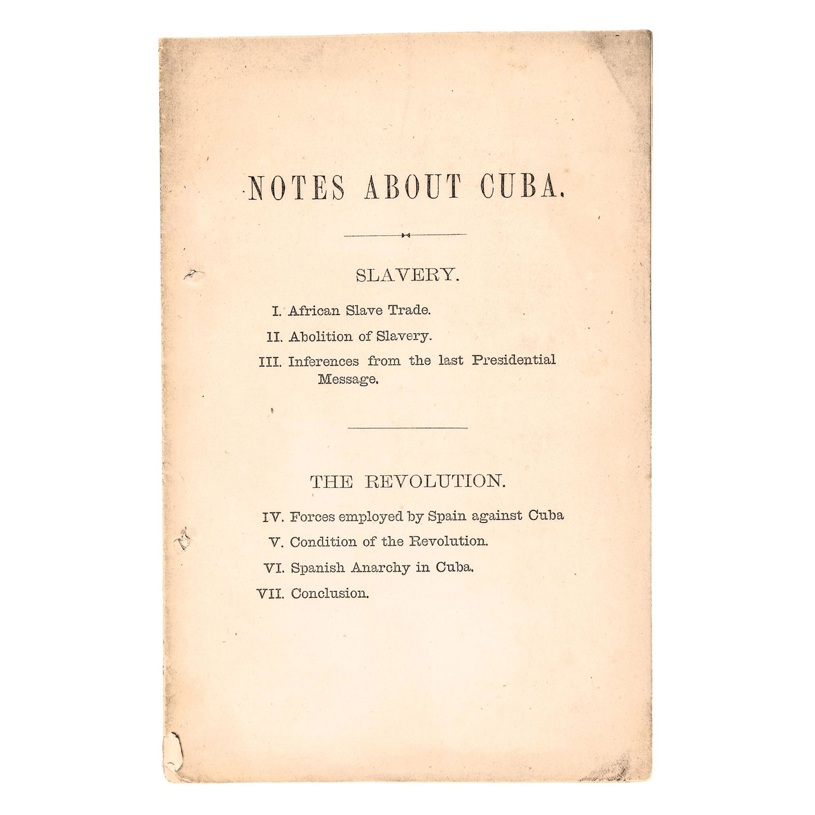 1872 Imprint, Notes About Cuba, Including SLAVERY (1 of 3)