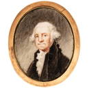 c 1810 Pres. George Washington Hand-Painted Miniature Portrait in Gold Sons of Washington (PA) Bezel