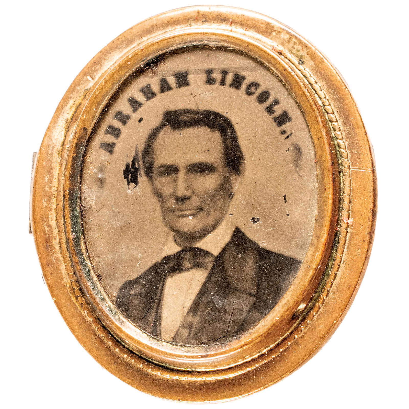 c. 1860 Presidential Campaign, Abraham Lincoln, Rare Oval Single Portrait Pin, Albert AL-1860-114 (1 of 2)
