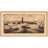 1914 NYC Harbor, Statue of Liberty Signed Etching