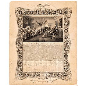 1841 DECLARATION OF INDEPENDENCE Ornate Engraving (1 of 4)