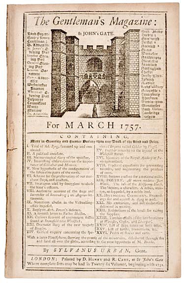 1757, The Gentlemans Magazine, London