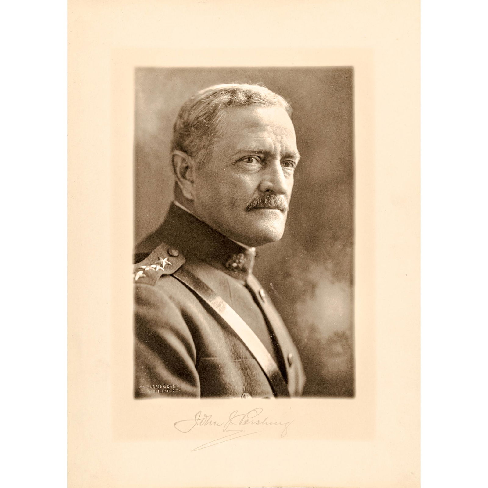 c. 1920 General (Black Jack) JOHN J. PERSHING Signed Photograph shown in his Military Uniform (1 of 3)