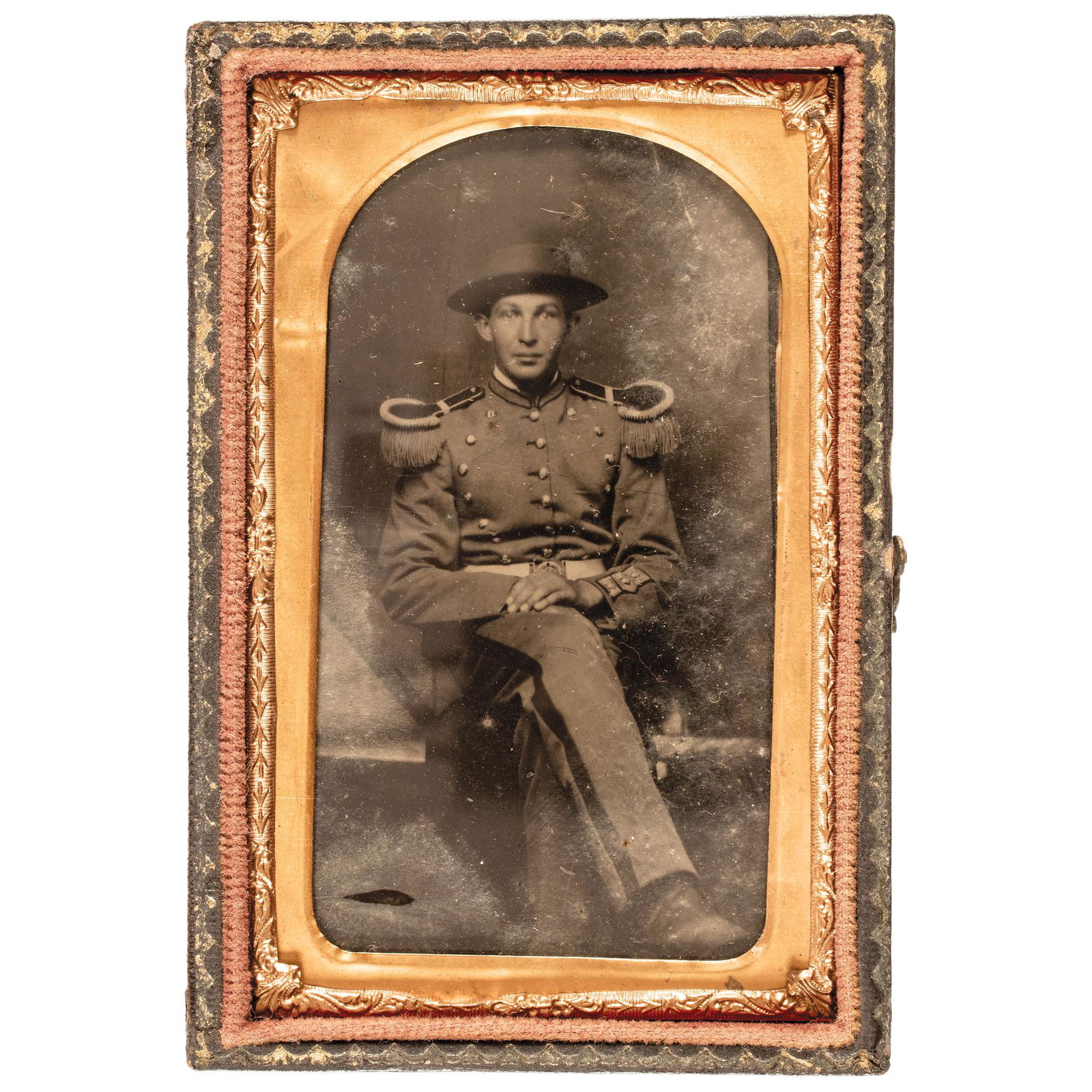 c. 1862 Civil War Tintype Photograph of an  Confederate States Army Officer (1 of 2)