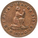 1838 Anti-Slavery Token, Am I Not A Woman And A Sister, Struck in Copper, Rulau 81, Low 54, V Ch. AU