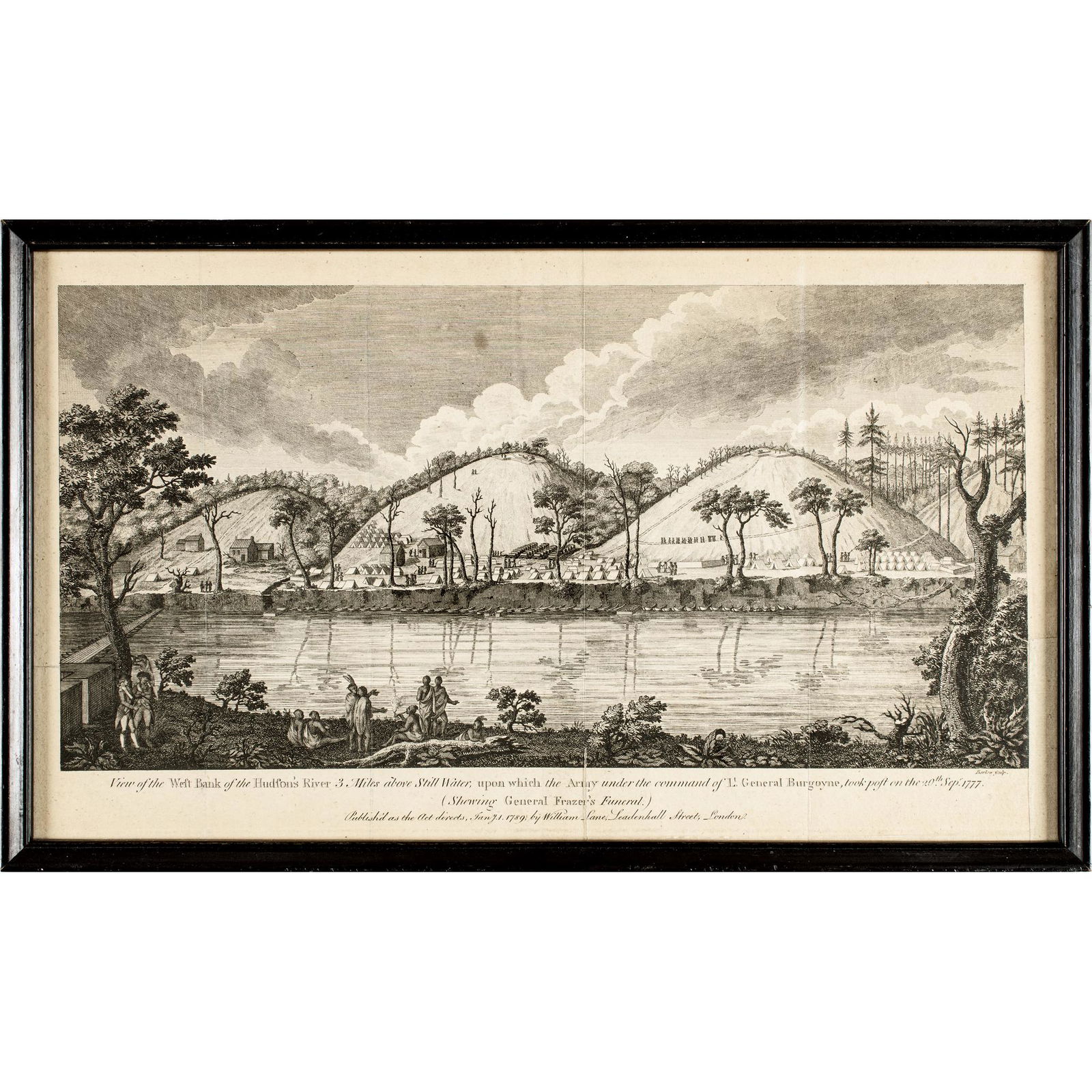 1789 Engraved Print: View of the West Bank of the Hudson River 3 Miles Above Still Water (1 of 2)