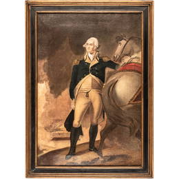 George Washington at Dorchester Heights, Oil Painting on Canvas, After Gilbert Stuart, Mid 19th Cent