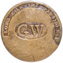 (1789) George Washington Inaugural Button, G W in Oval, Cobb-5b, Albert WI-11B with Original Shank