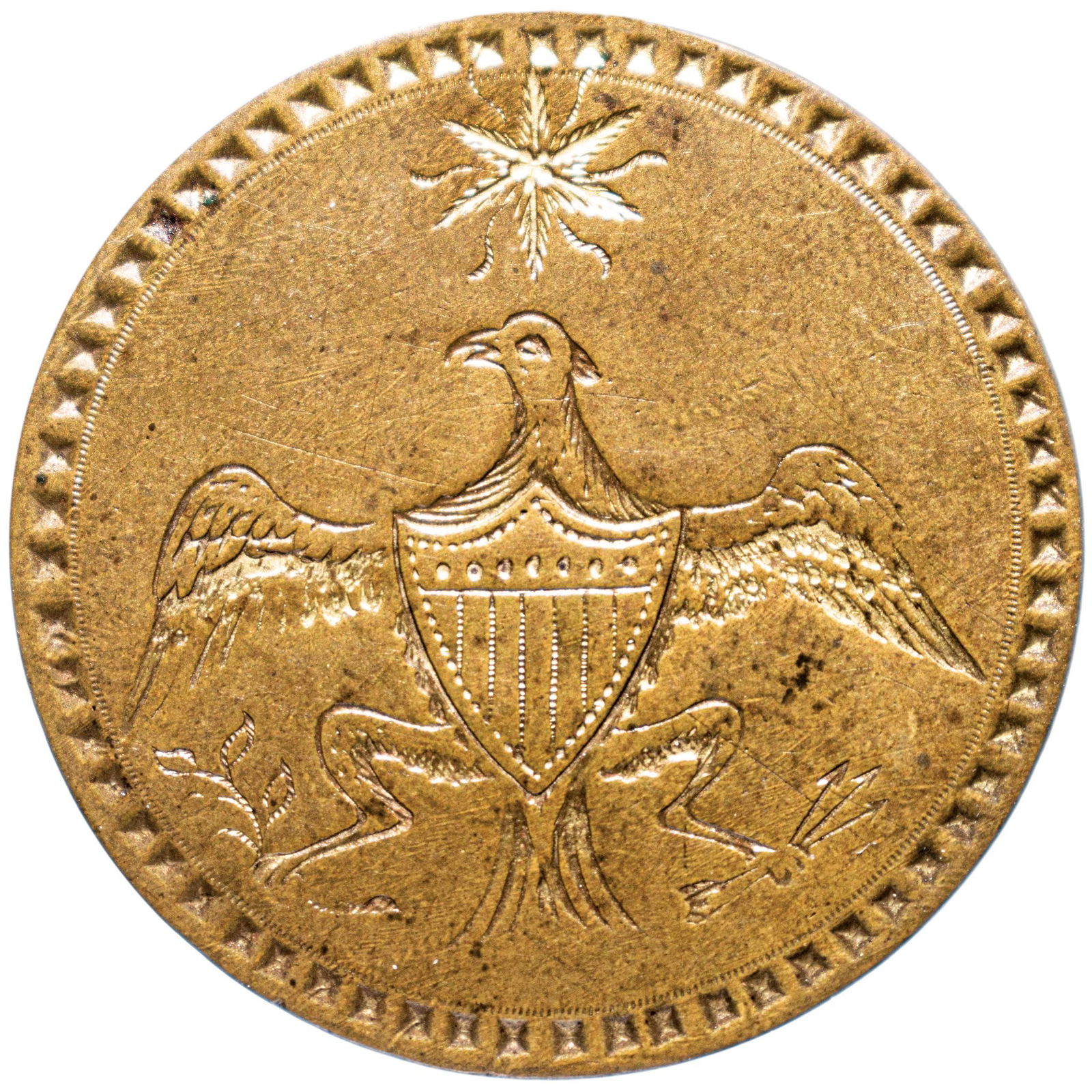 (c. 1789) George Washington Inaugural Button, Eagle and Star Type with Original Shank Albert WI-12C (1 of 2)