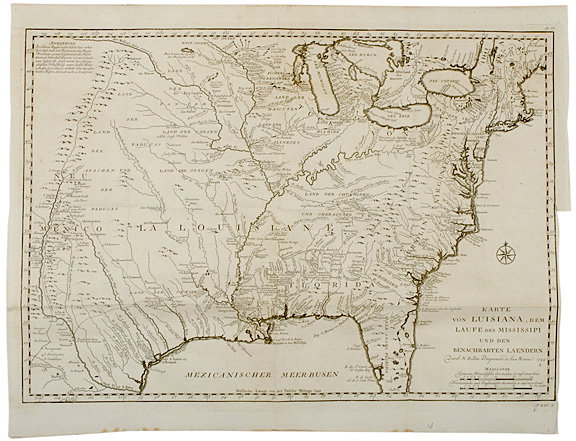 1756, KARTE VON LUISIANA (Map of Louisiana)