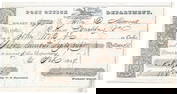 1837 Postal Express Rider Vignetted, Early U.S. Post Office Department Printed Sight Draft Form