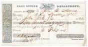 1837 Postal Express Rider Vignetted, Early U.S. Post Office Department Printed Sight Draft Form