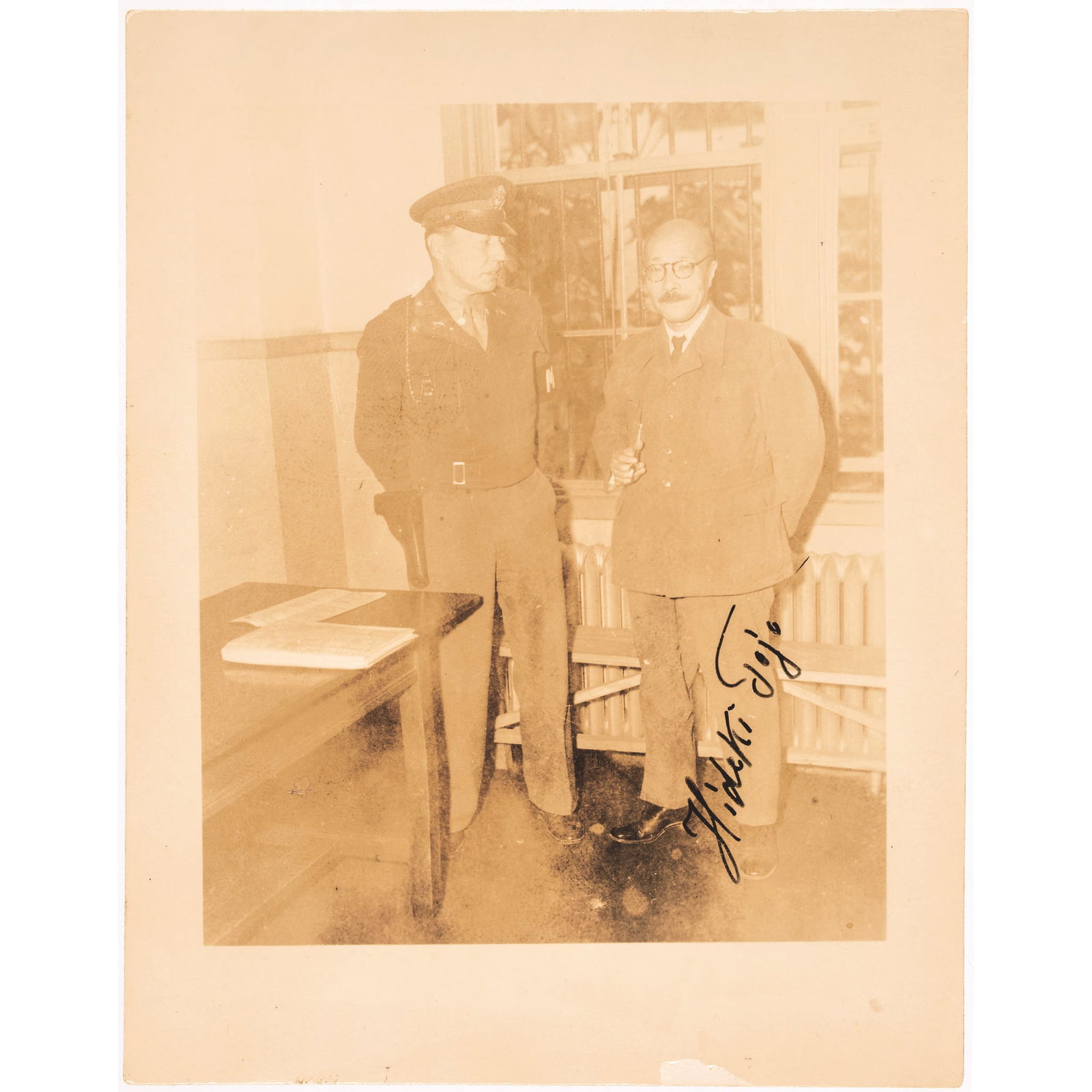 Rare HIDECKI TOJO and Mamoru Shigemitsu Photographs Signed, Post-World War II (1 of 4)