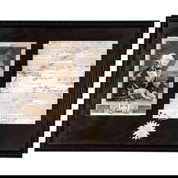 1794 GEORGE WASHINGTON Signed 3 Language Ships Paper Display Framed with WASHINGTON Sacred to Memory