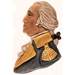 c. 1832 Three-Dimensional Wax Figure of General George Washington about 2.25 x 3