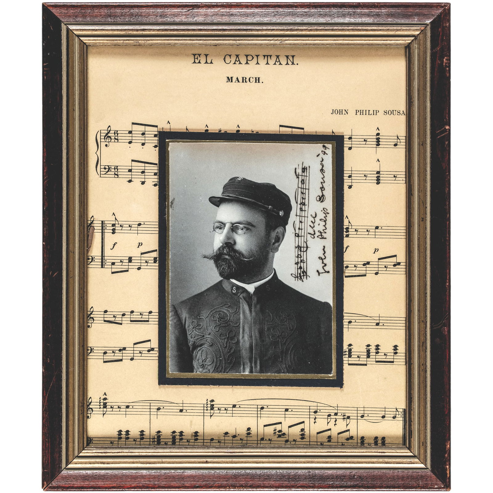 1899 JOHN PHILIP SOUSA, a.k.a. The March King, Signed Photo Custom Display with His EL CAPITAN MARCH (1 of 3)
