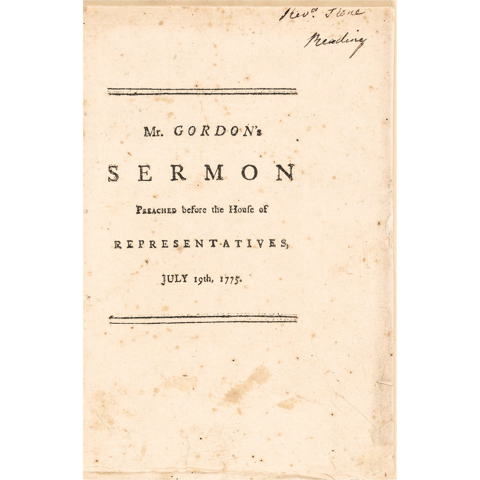 1775 Important First Edition Sermon Preached Just After the Battles of Lexington and Concord (1 of 5)