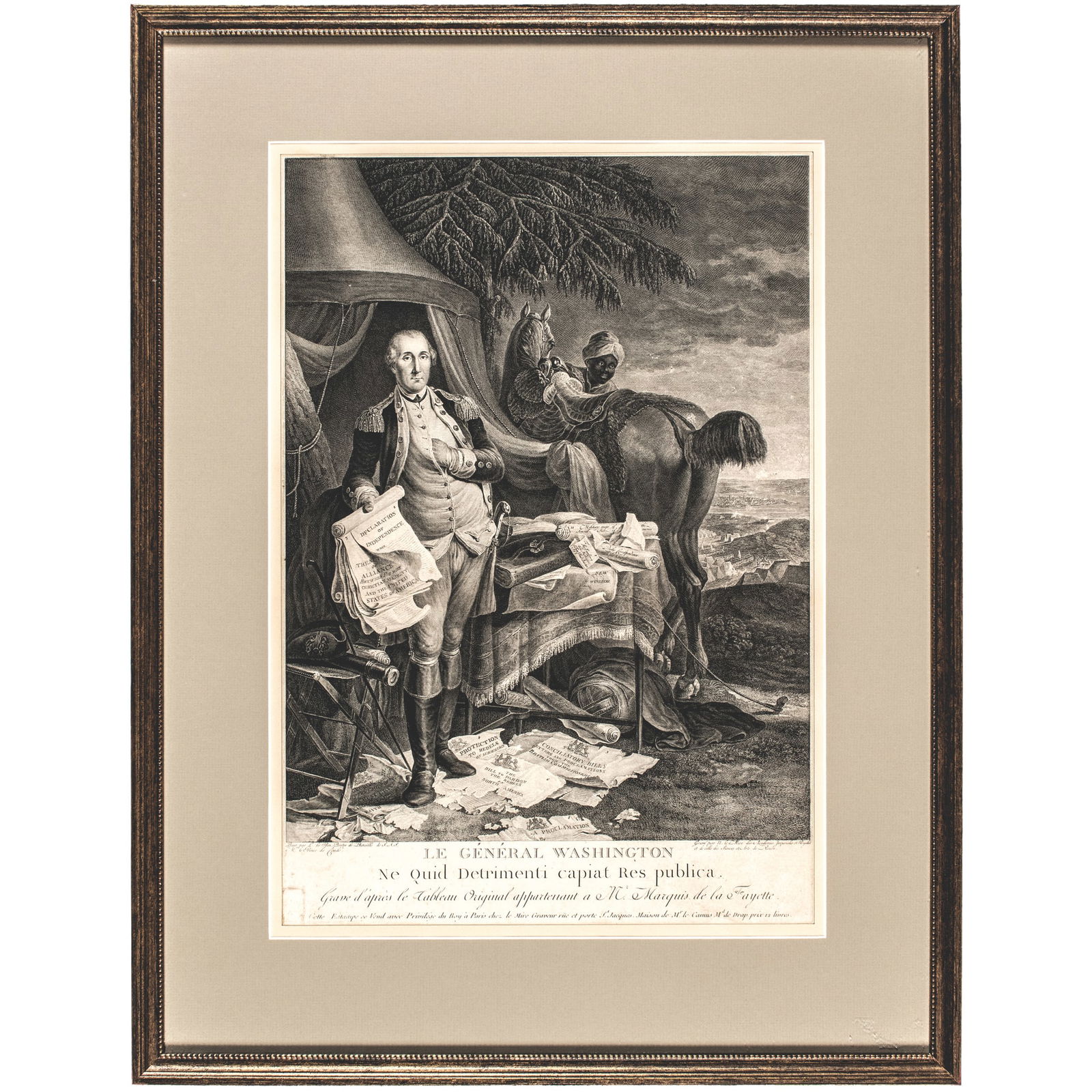 1780 Revolutionary War Engraved Full-length Portrait of General George Washington by Noel Le Mire (1 of 6)