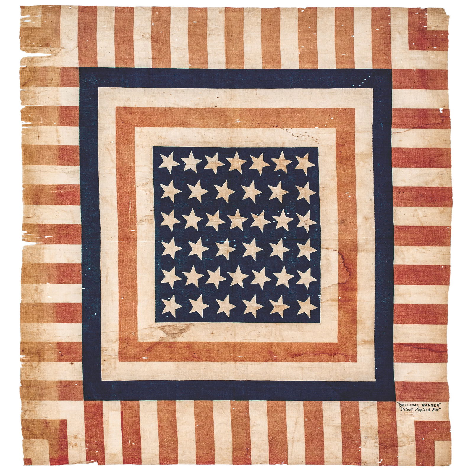 c, late 1880s 39-Star United States Of America Flag, submitted to the Patent Office as a Prototype (1 of 2)