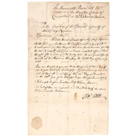 THOMAS FITCH (c.1699-1774) 1754-Dated French and Indian War Period, Colonial Connecticut Governor