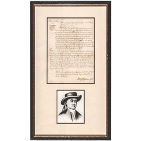 1755 STEPHEN HOPKINS, Signer + Founding Father, Important Content Letter Signed. Gen. Braddock Dead!