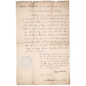 President James Madison Exercises Executive Clemency and Pardons a Sailor Sentenced to Death for