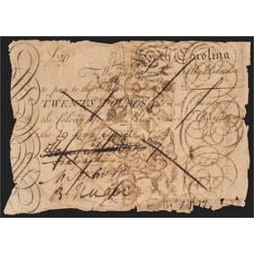 Founding Father HENRY MIDDLETON Signed Colonial Currency South Carolina April 1775 20 Pounds Rarity