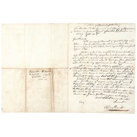 Oliver Prescott's Retained Copy of his Letter of Resignation from the Supreme Executive Council of