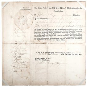 Oct. 10, 1778 Rev. War Military Appointment by Artemas Ward to Boston Tea Party Participant John May