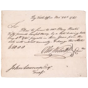 1785 Autographed Document Signed by Olivr. Wolcott Jr. as Committee and Mary Wooster Widow's Pension