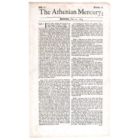 June 24, 1693-Dated, THE WITCHES OF NEW ENGLAND !, in The Athenian Mercury, Newspaper, London