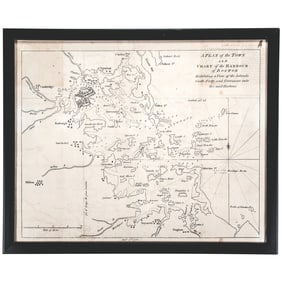 Feby. 1st 1775-Dated, Historic Map titled, A Plan of the Town and Chart of the Harbour of Boston