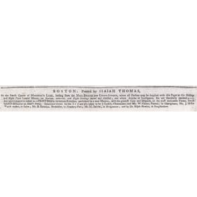 1774 THE MASSACHUSETTS SPY Newspaper With PAUL REVERE'S Engraved JOIN OR DIE Snake Masthead, Boston