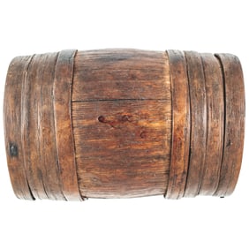 c. 1770-1780s American Revolutionary War Soldiers Camp Wooden Stave + Bands Barrel Style Canteen