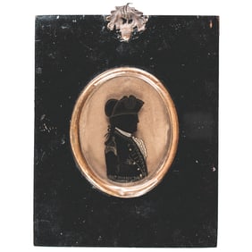 1781 Fully Identified as: Capt John Paul Jones / 1781, Hand-Painted and Dated Silhouette Portrait