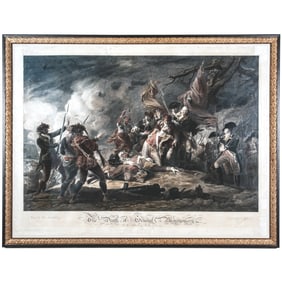 Engraved Print titled, DEATH OF GENERAL MONTGOMERY In the Attack on Quebec, December 31, 1775 + KEY