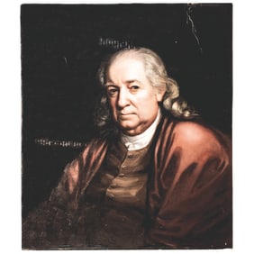 c. 1805 Oil on Wood Portrait of PIERRE VAN CORTLANDT (1721-1814) of New York, by John Wesley Jarvis