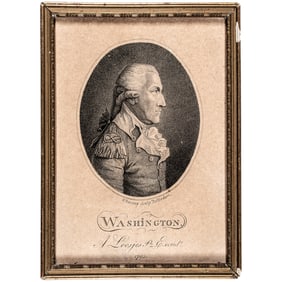 1793 Federal Period, Rare Engraving titled, (George) WASHINGTON. A Loosjes Pz Excudi by Roosing